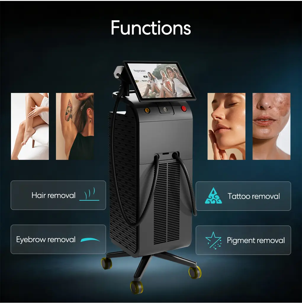 2 in 1 diode laser and pico laser machine functions