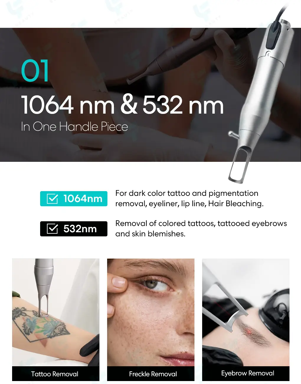 1064nm and 532nm working head