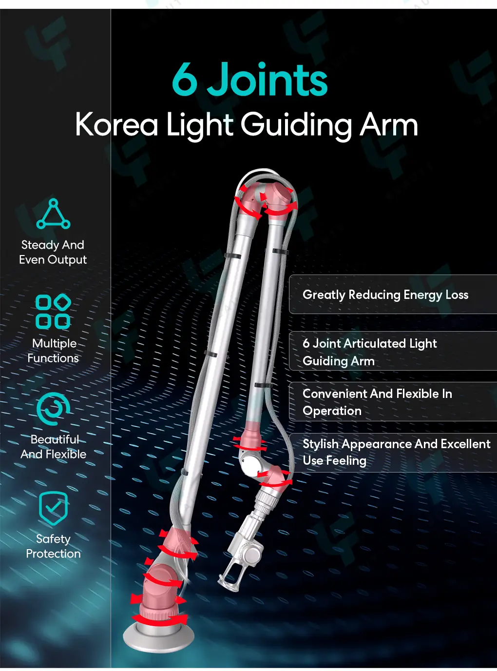 6 joints korea light guiding arm