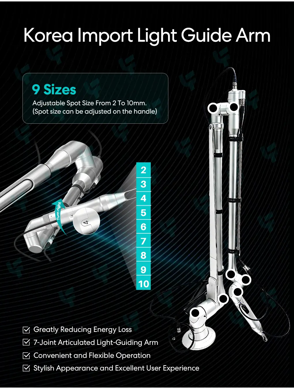 7 joint light guide arm