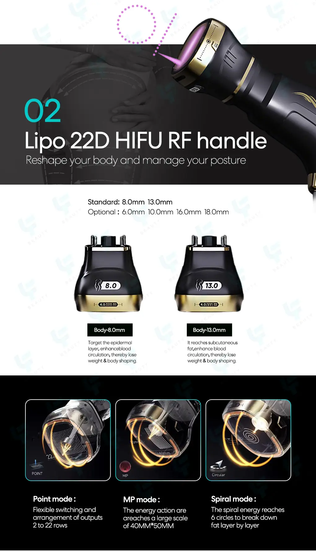 lipo 22d max hifu rf handle