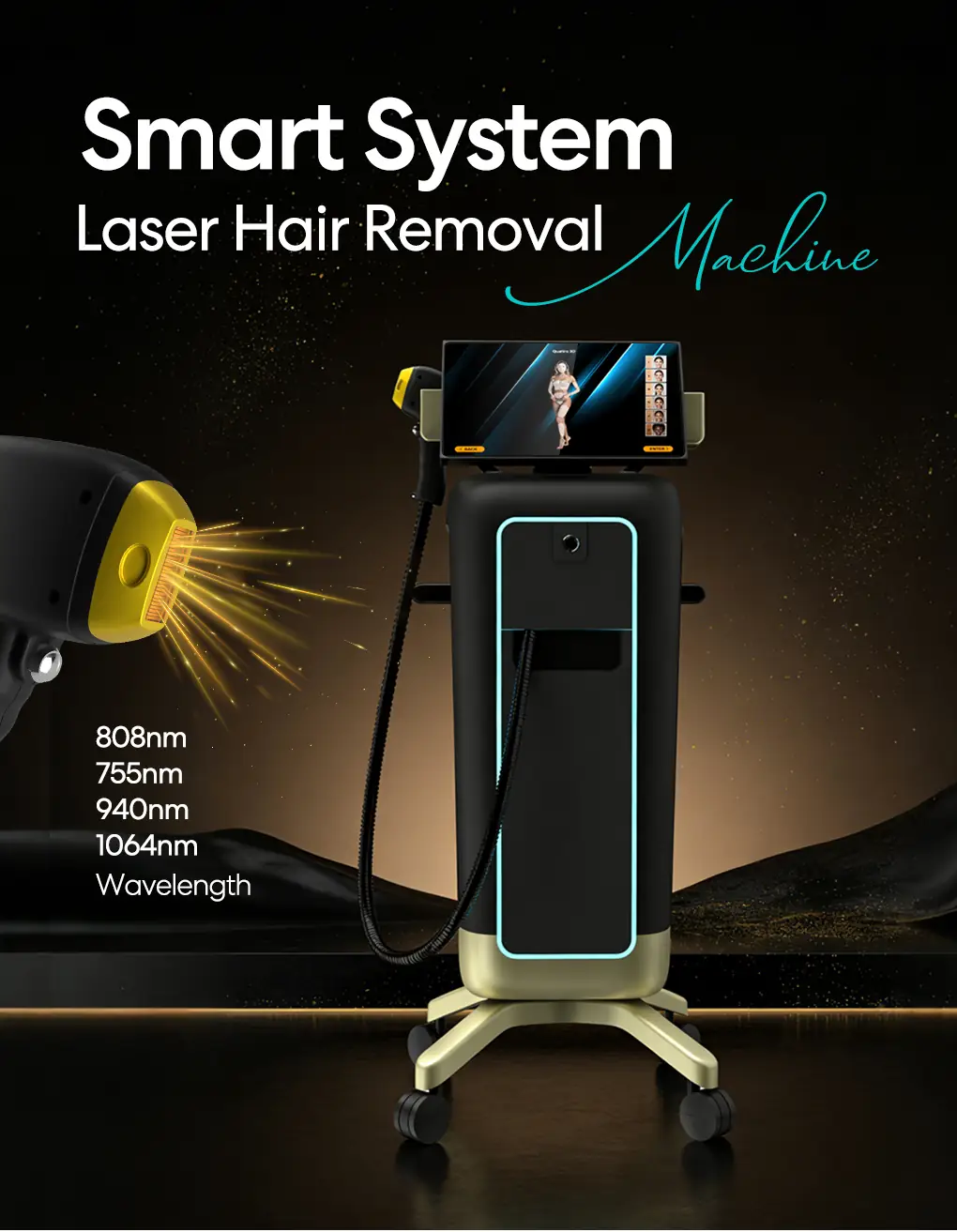 4 wavelengths diode laser hair removal machine