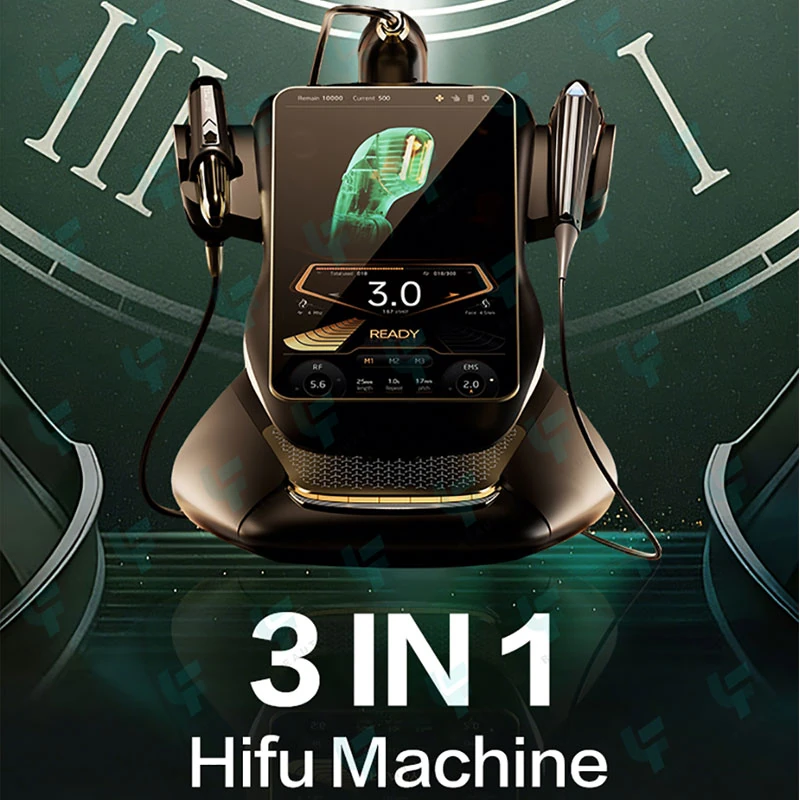 Salon-grade HIFU Machine with RF and EMS for face and body treatments