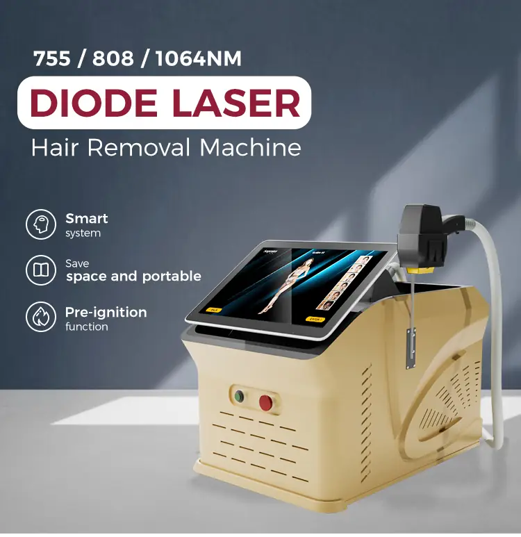 755nm 808nm 1064nm diode laser hair removal machine