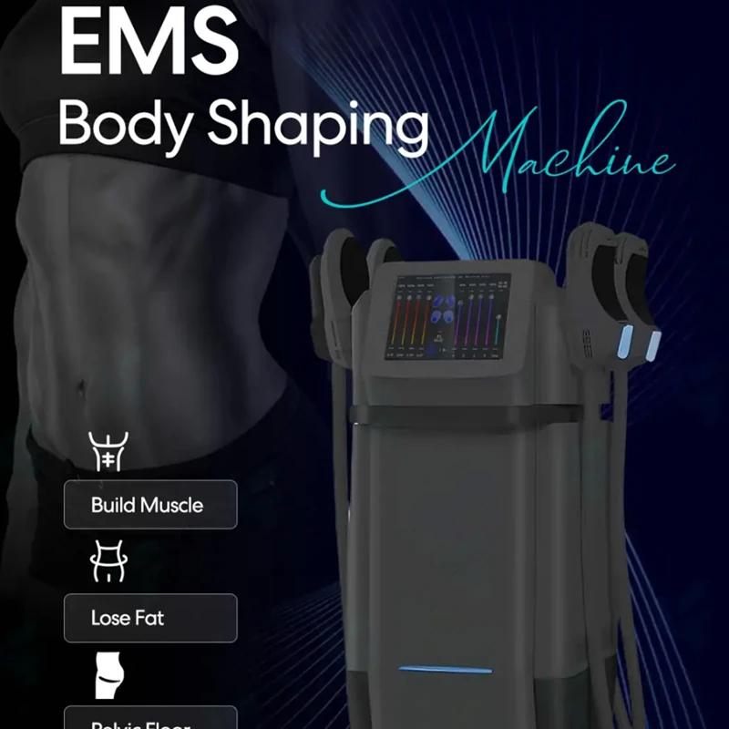 4-Handle EMS RF Muscle Building Body Sculpting Machine for non-invasive fat reduction and muscle toning