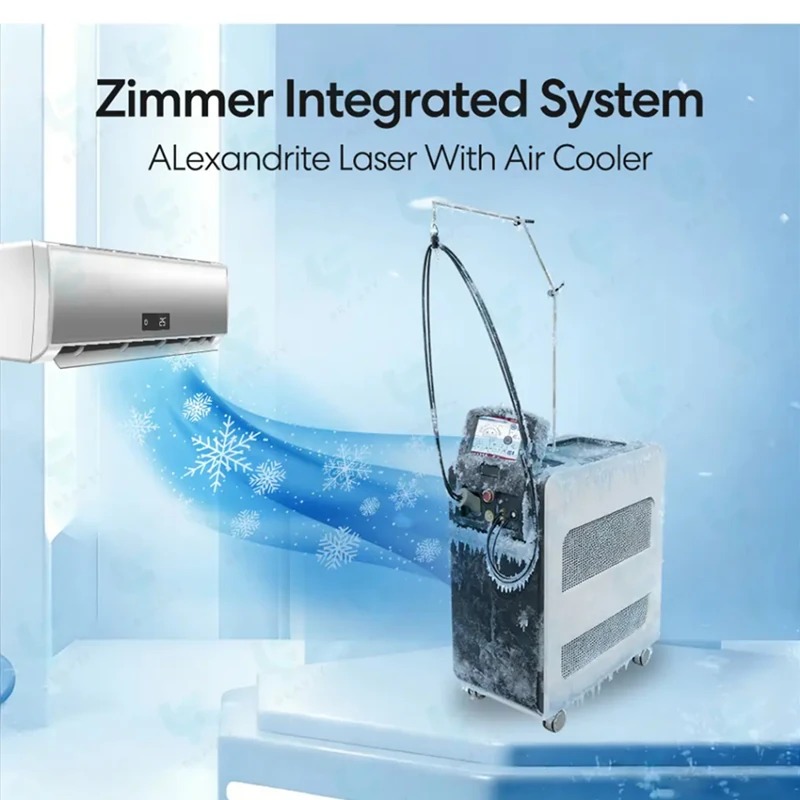 Zimmer Integrated System Alexandrite Laser hair removal machine with advanced air cooling technology for painless clinical treatments banner