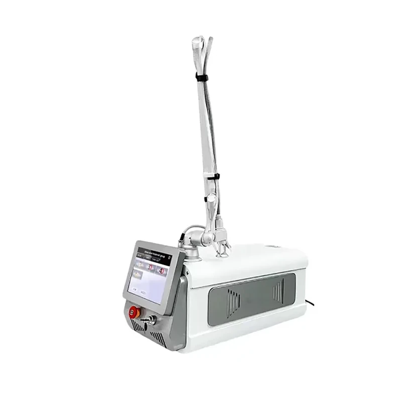 Professional Fractional CO2 laser machine right view with touch screen interface and articulated arm for skin resurfacing banner