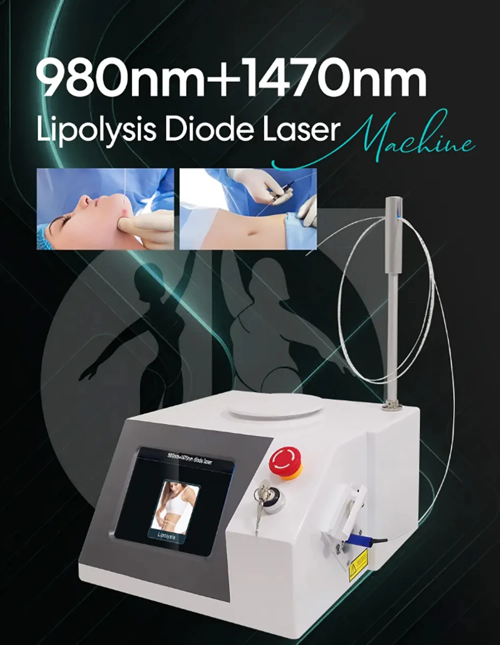 980nm 1470nm diode laser lipolysis endolaser machine