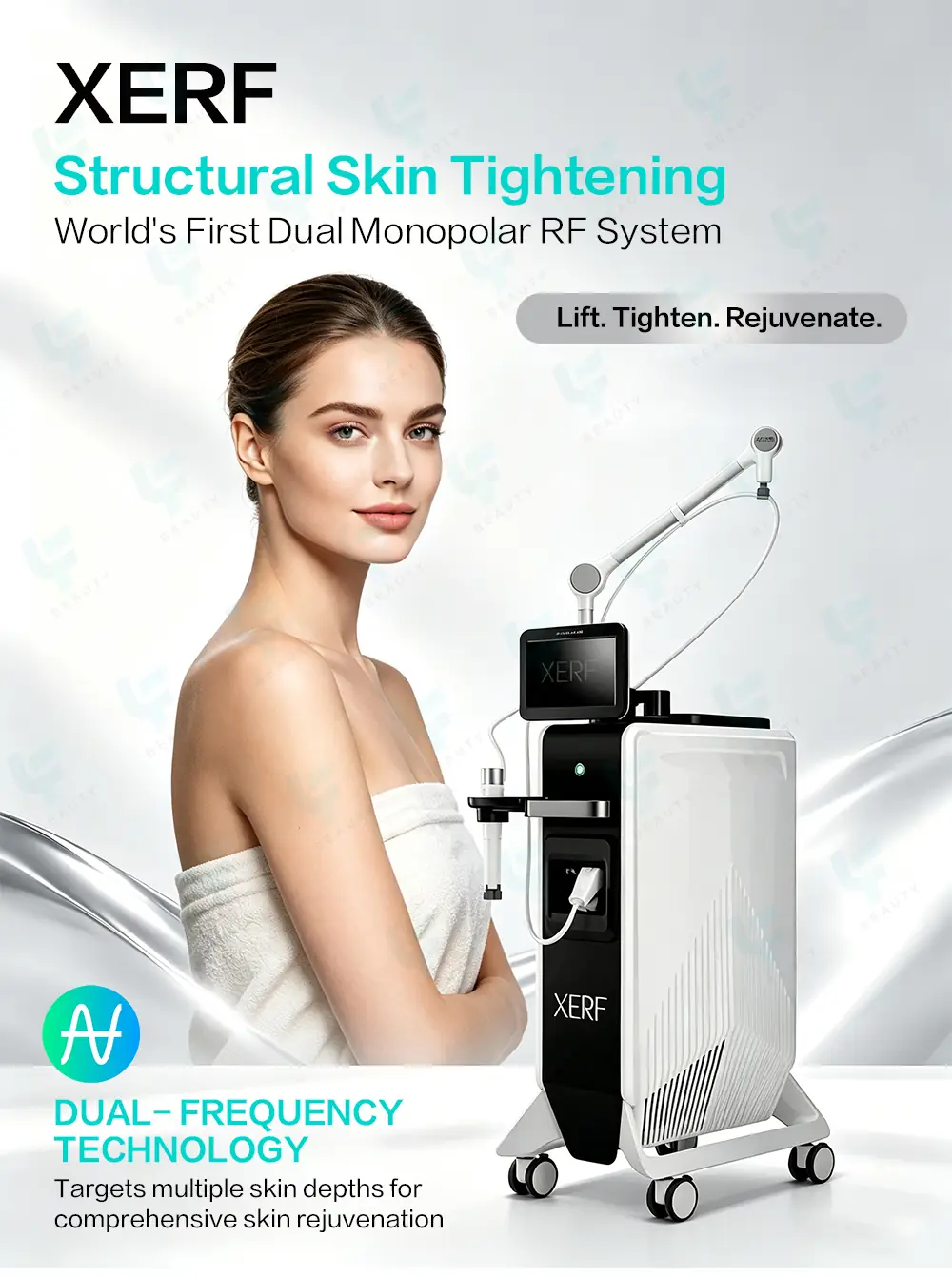 6.78mhz 2mhz dual monopolar rf skin tightening machine