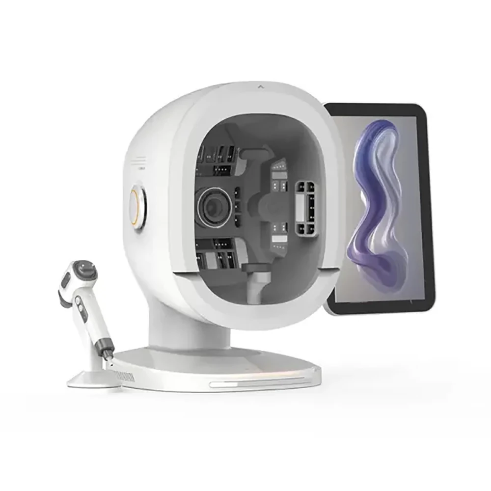 K33 professional AI skin analyzer machine with display screen and handheld probe for clinics