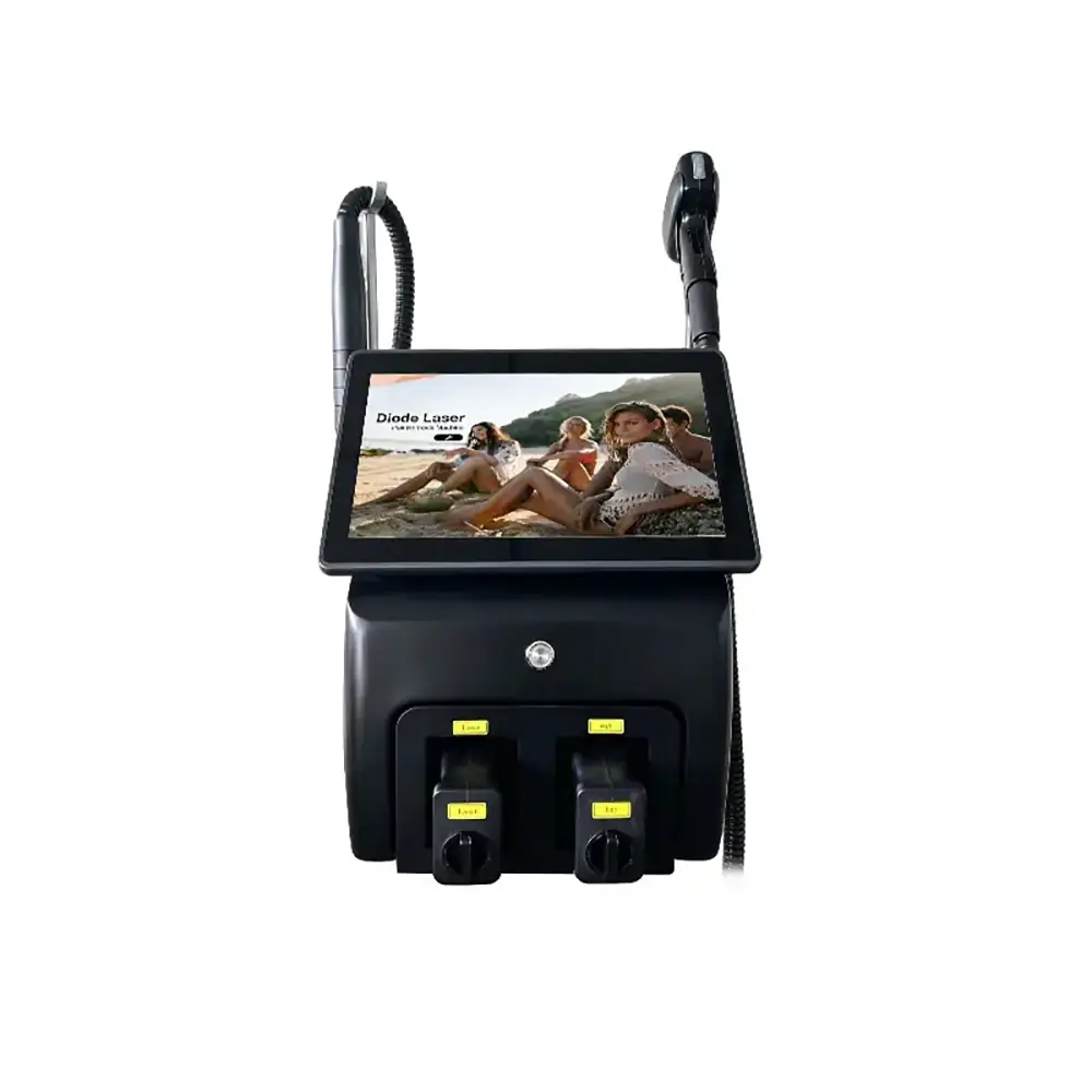 2 in 1 diode laser and picosecond laser machine with touchscreen display and dual handpieces for hair and tattoo removal