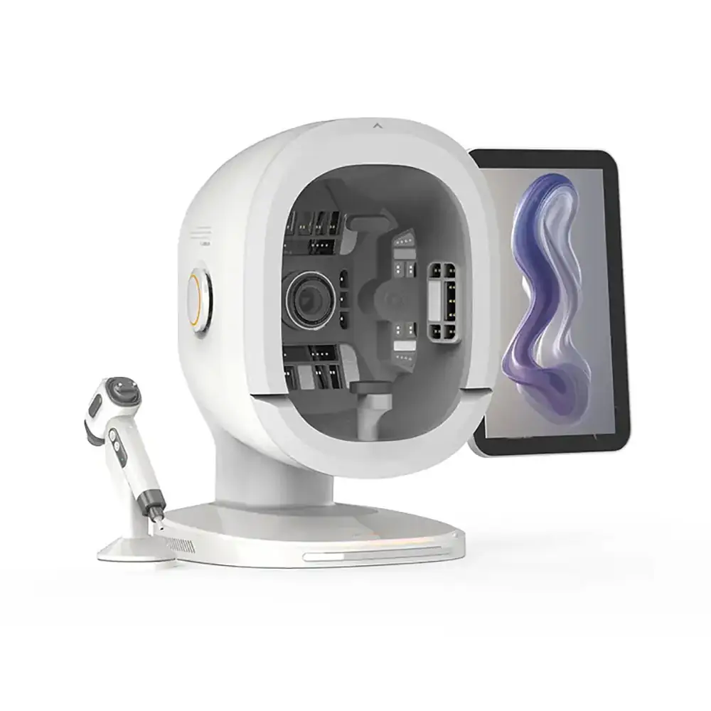 3d skin analysis machine with multi angle facial imaging camera and touchscreen display