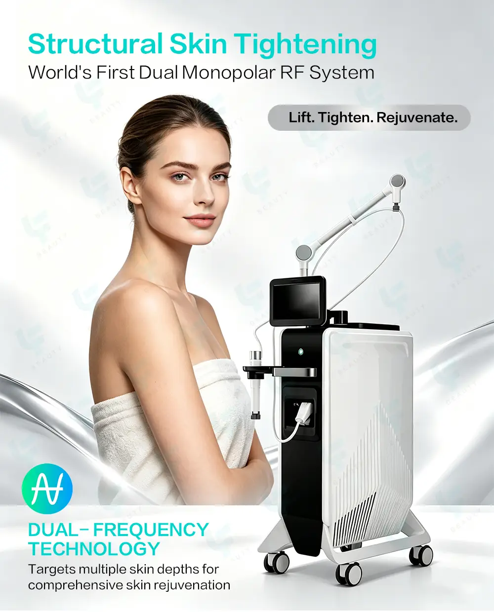 6.78mhz 2mhz dual monopolar rf skin tightening machine