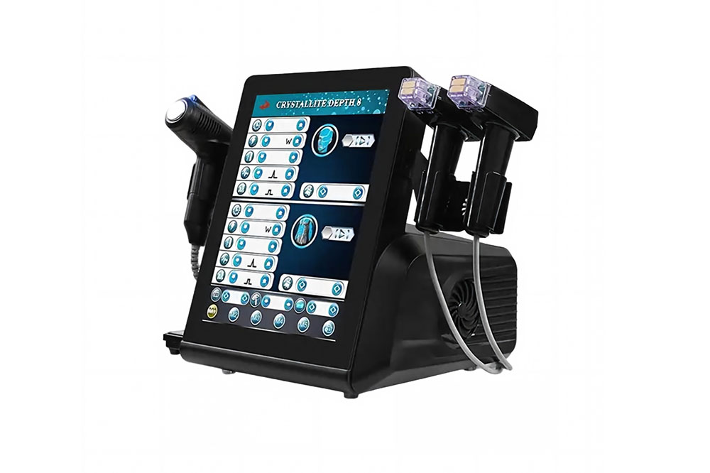 a fractional rf microneedling machine with dual handles and interchangeable probes for skin rejuvenation